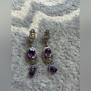 Genuine New Amethyst Drop Earrings